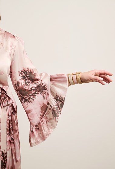 Printed wrap maxi dress