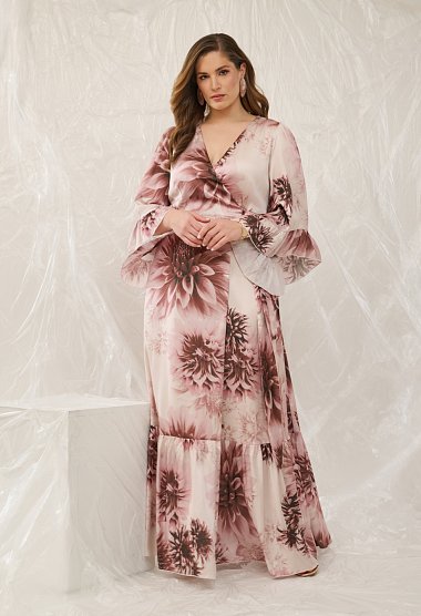 Printed wrap maxi dress