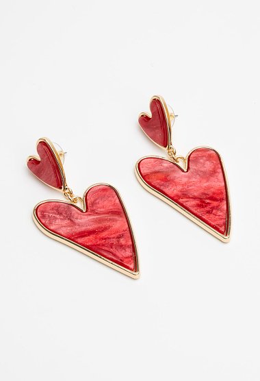 Heart drop earrings