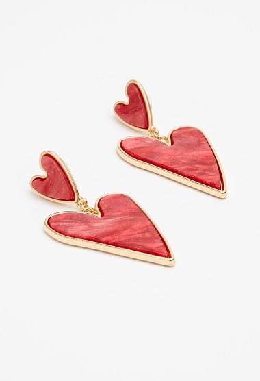 Heart drop earrings