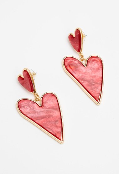 Heart drop earrings