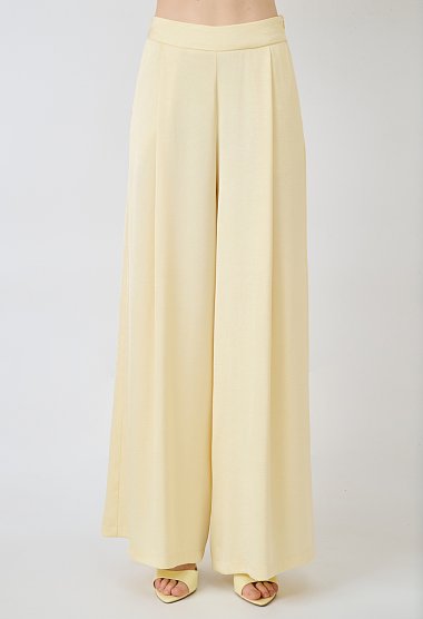 High-waisted wide-leg trousers