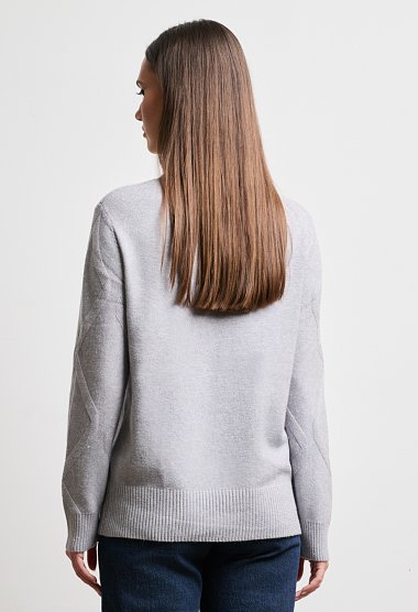 Turtleneck with geometric pattern and glitter details
