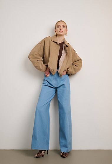 Suede bomber jacket