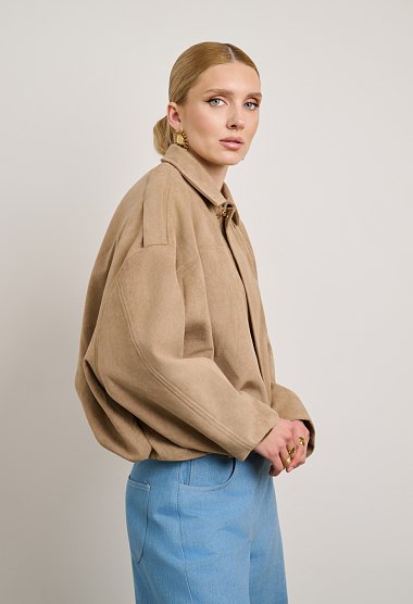 Suede bomber jacket