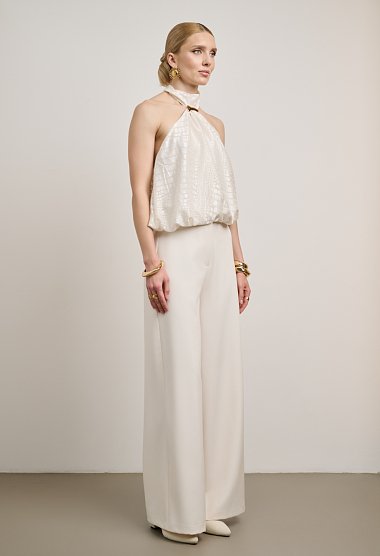 Halter top with metallic detail