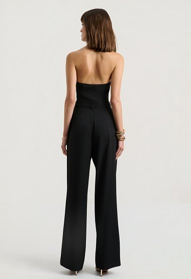 Halter jumpsuit with buttons
