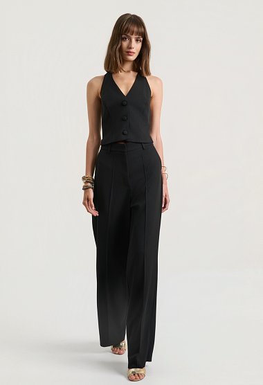 Halter jumpsuit with buttons