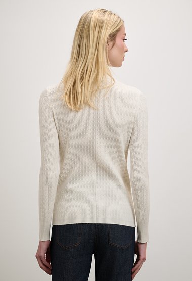 Turtleneck knit with embossed texture