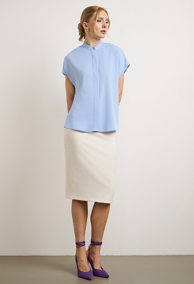 Mao-collar shirt