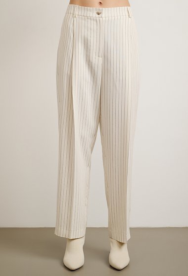 Striped Set with Top and High-Waisted Trousers