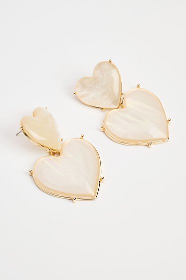 Double heart earrings.