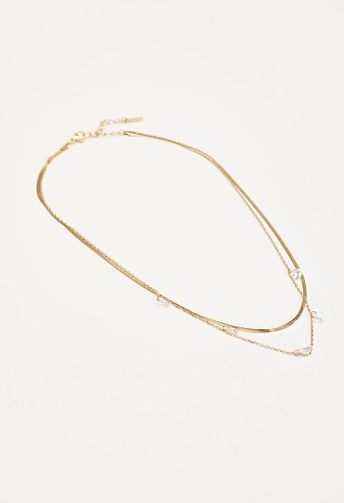 Double necklace with stones