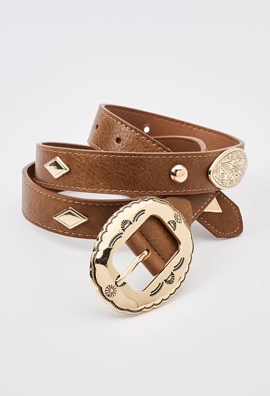 belt with decorative metal details