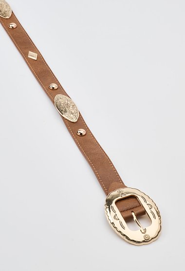 belt with decorative metal details