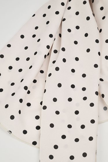 Polka dot satin scarf