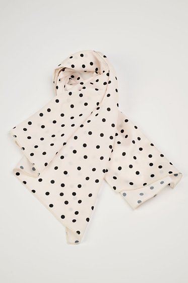 Polka dot satin scarf