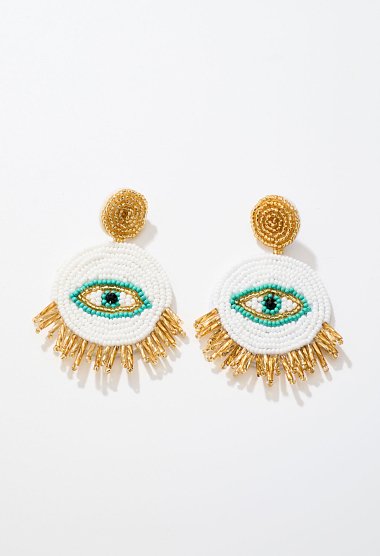 Evil eye earrings with beads