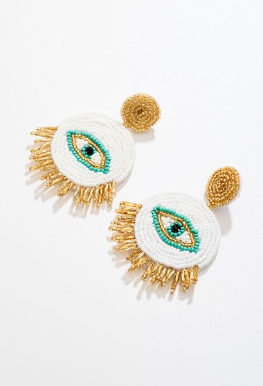 Evil eye earrings with beads