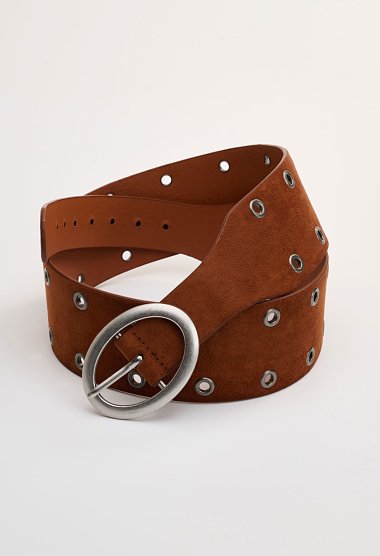 Suede belt with appliqué studs