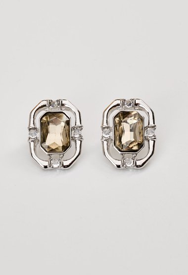 Earrings featuring a rectangular resin stone