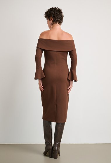 Φόρεμα midi off-shoulder