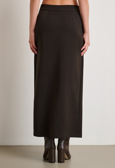 Midi wrap skirt with buckle detail