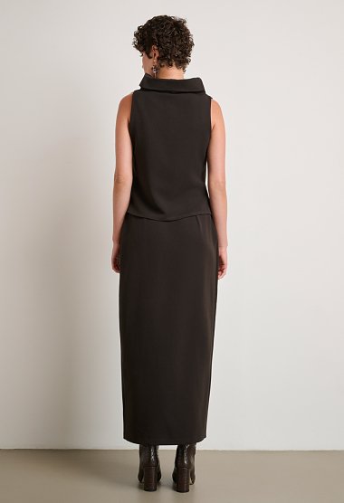 Midi wrap skirt with buckle detail