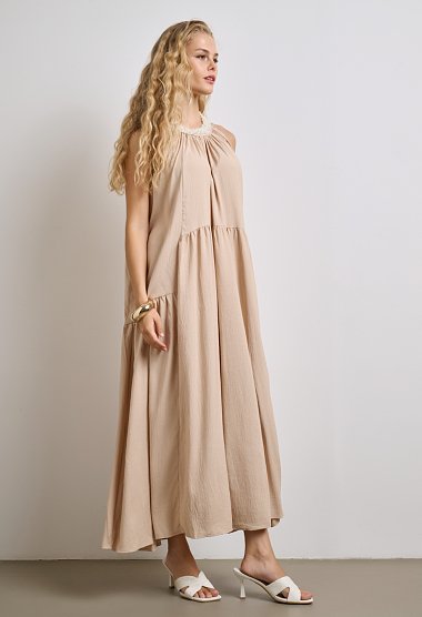 Flowy dress with halter neckline