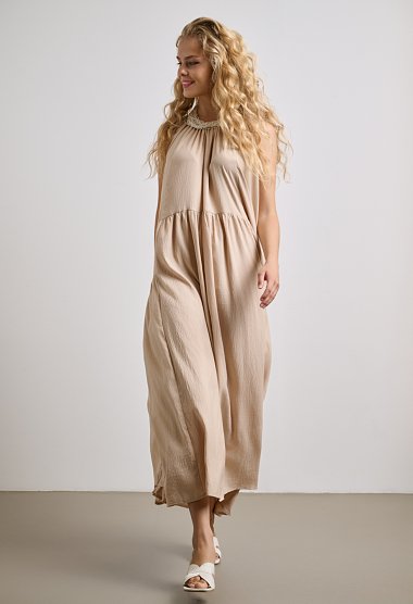 Flowy dress with halter neckline