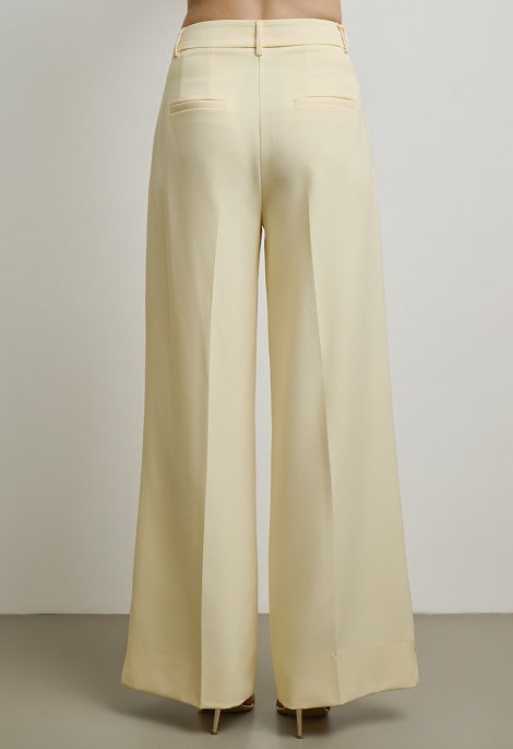 Pleated fabric trousers