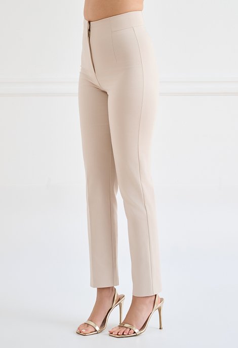 High-waisted cigarette trousers
