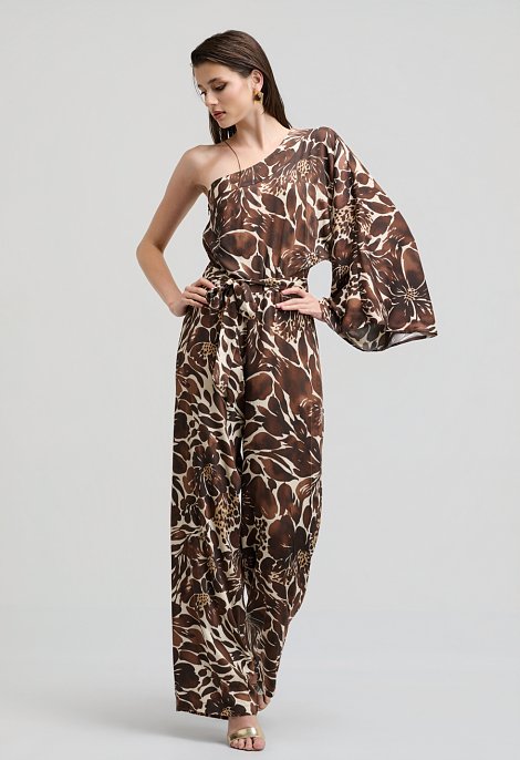 Εμπριμέ ολόσωμη φόρμα one shoulder