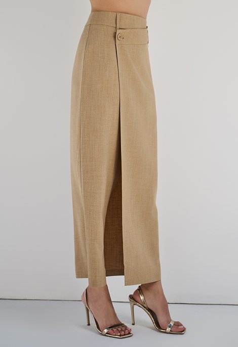 High-waisted wrap skirt