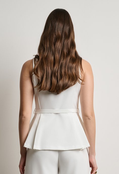 Vest set with belt and high-waisted trousers