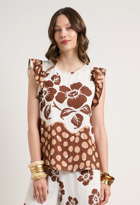 Σετ μπλούζα και παντελόνα σε floral print