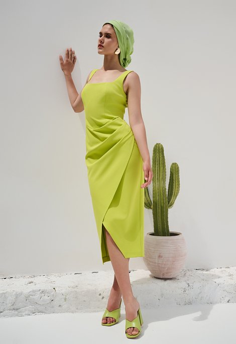 Draped midi dress