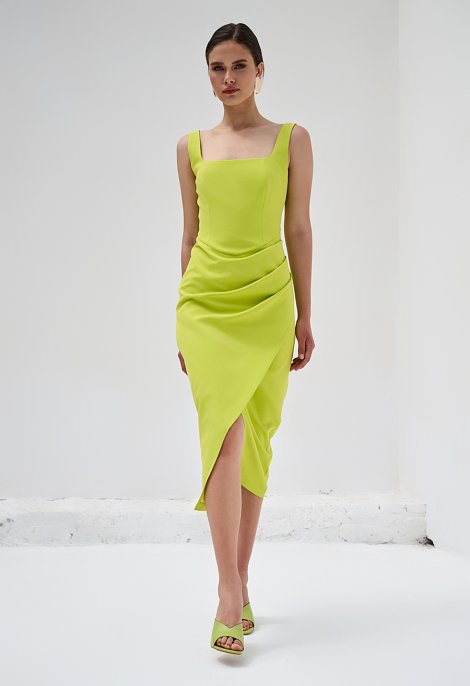 Draped midi dress