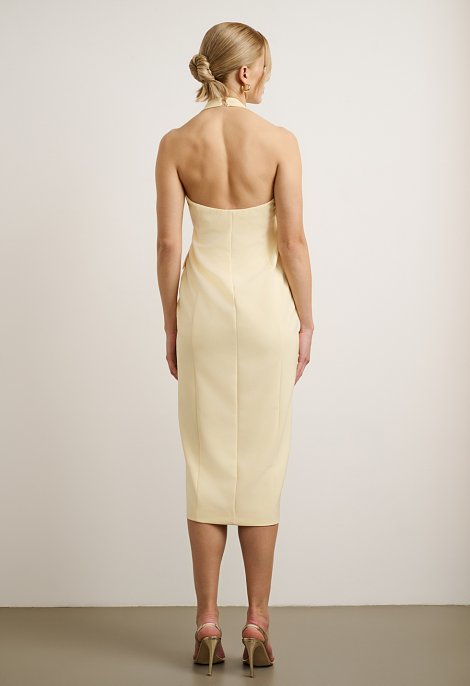 Midi Blazer Dress with Gold Buttons