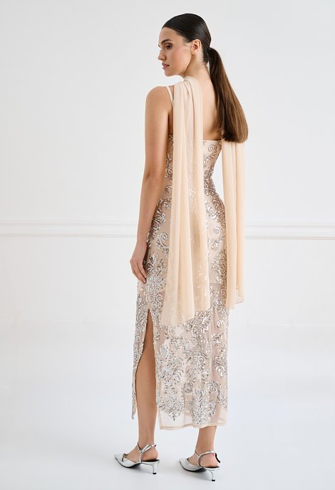 Sequin maxi evening dress
