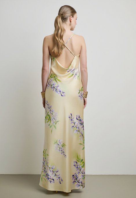 Floral maxi dress with an open back