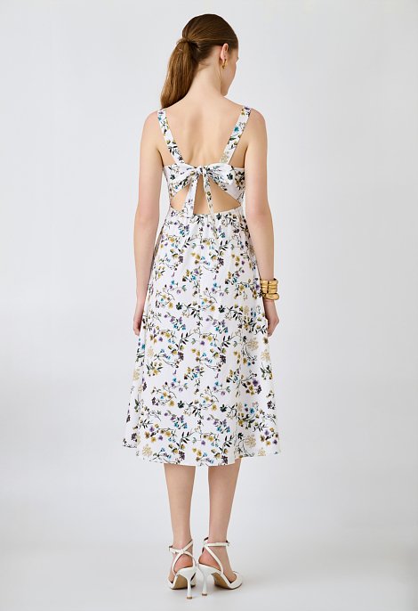 Floral midi dress with an open back
