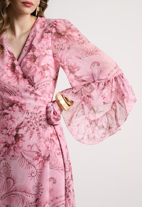 Printed wrap maxi dress