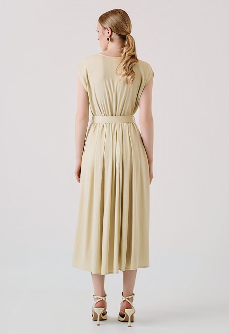 Wrap midi dress with belt