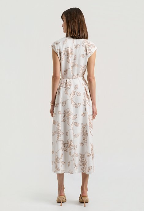 Μάξι φόρεμα με floral κέντημα