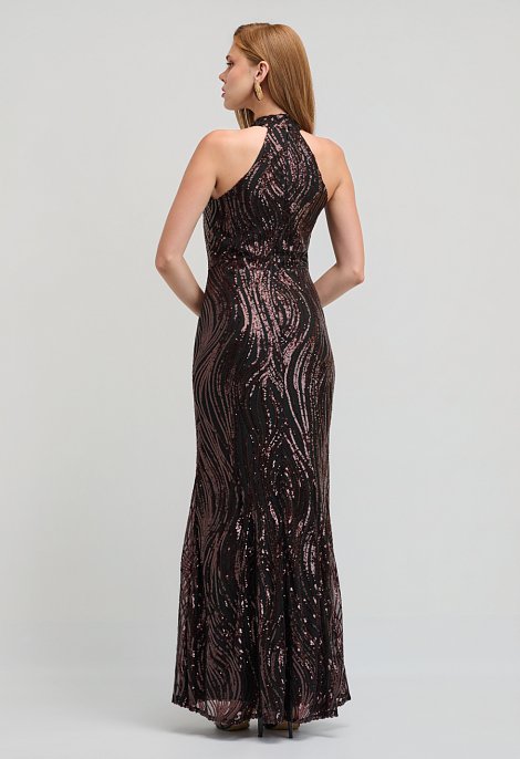 Maxi halter sequin dress