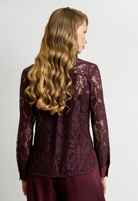 Lace shirt with a collar