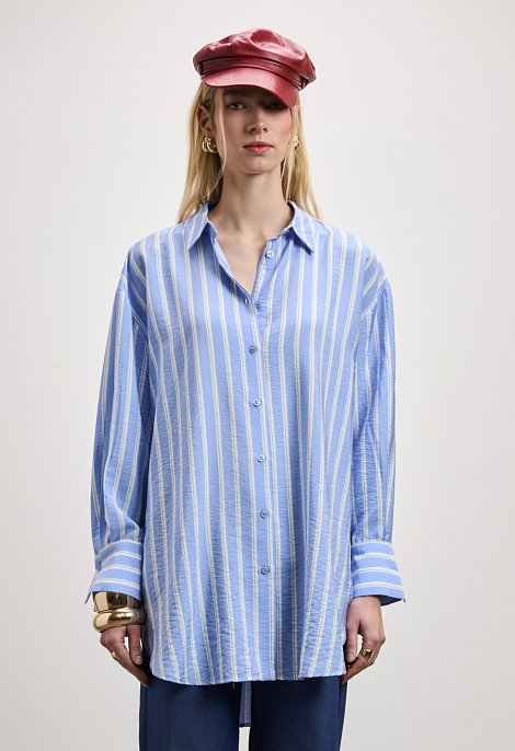 Ριγέ μακρύ πουκάμισο oversized