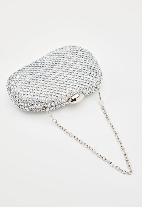 Pouch with glitter and rhinestones