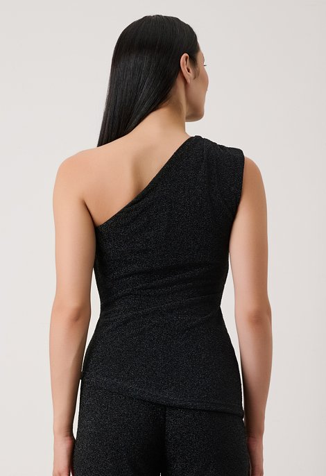 One-shoulder top with belt